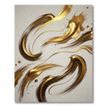 Elegant Golden Swirl Abstract Art Rug