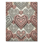 Coral White Filigree Heart Pattern Rug