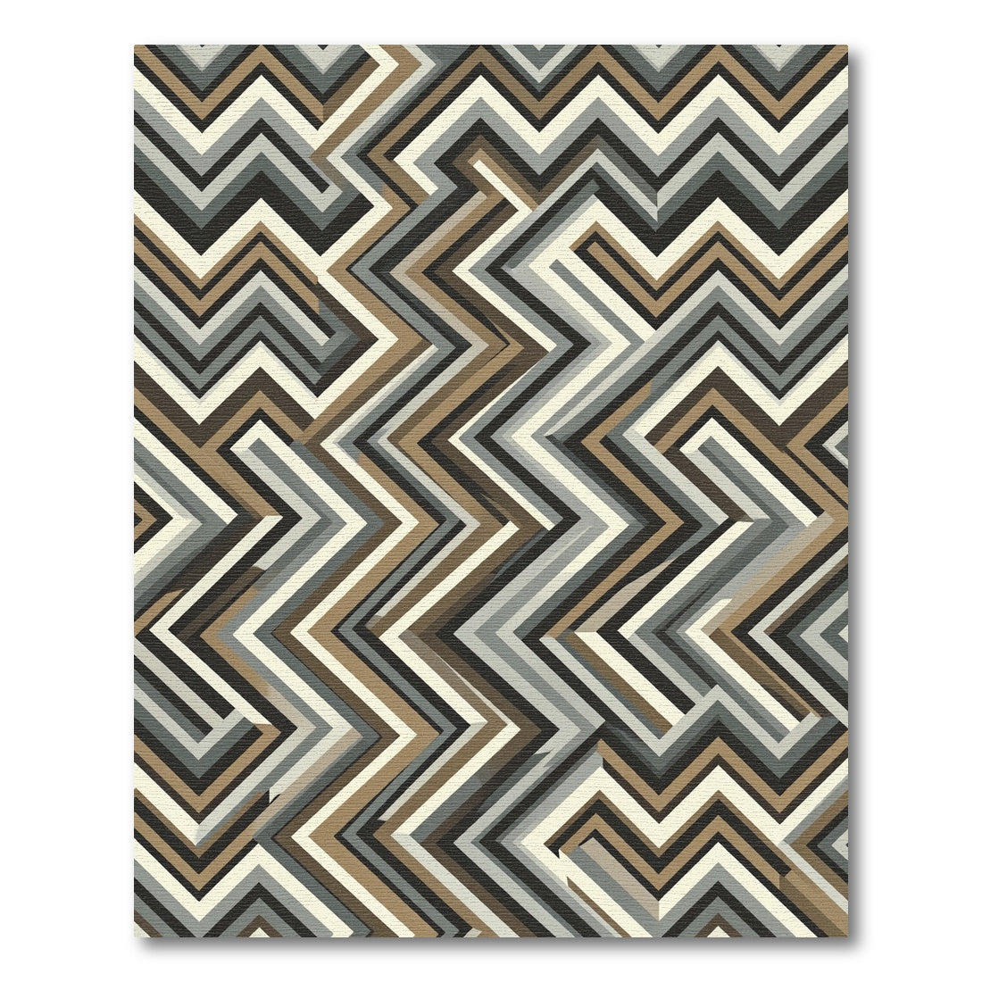 Modern Earthy Zigzag Chevron Texture Rug