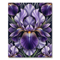 Deep Purple Iris Floral Art Rug