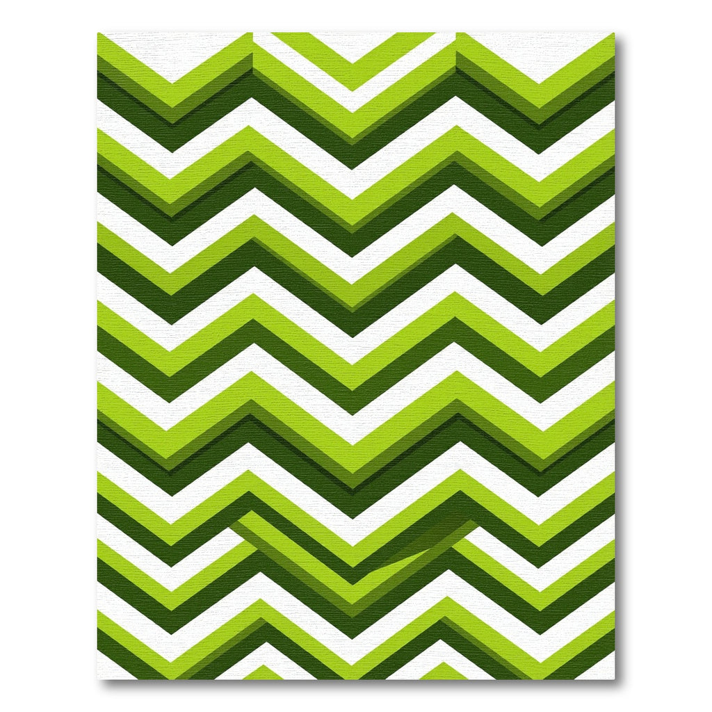 Modern Vibrant Green Zigzag Chevron Rug