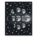 Luminous Lunar Phases Celestial Stars Rug