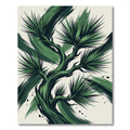Modern Emerald Pine Branch Artwork Rug