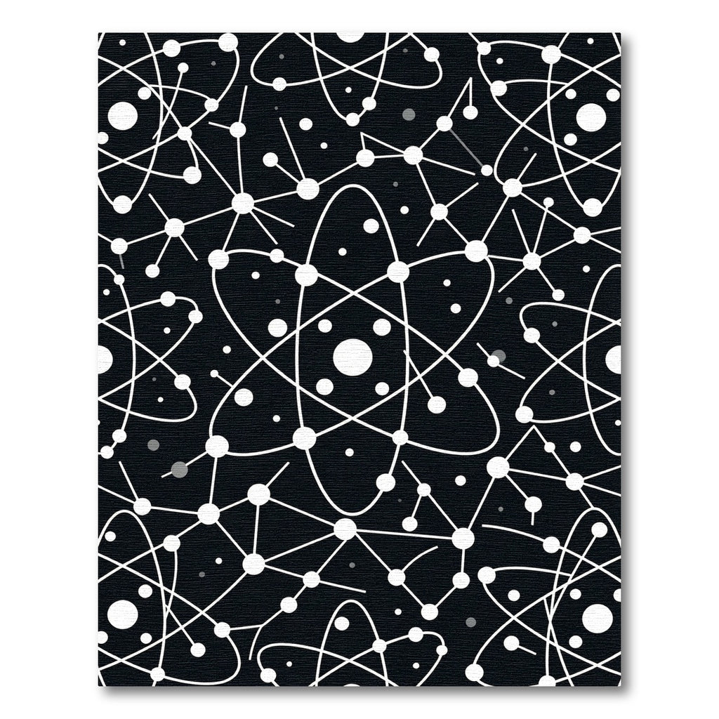Black White Atomic Particles Network Rug