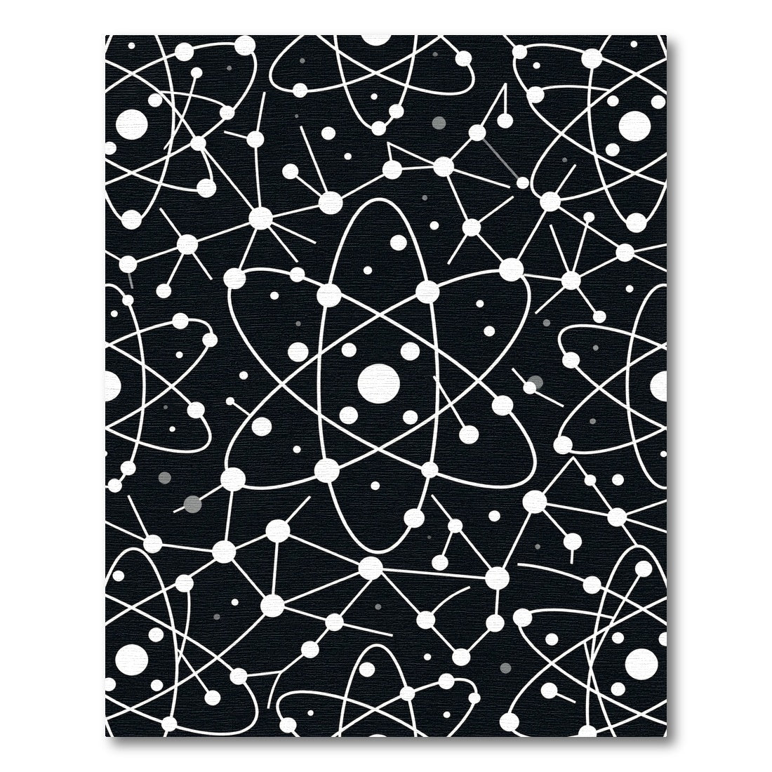 Black White Atomic Particles Network Rug