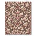 Ornate Brown Pink Acanthus Scroll Rug