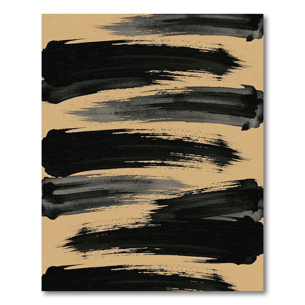 Minimalist Black Ink Brush Stroke Rug