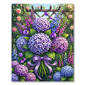 Purple Hydrangea Botanical Garden Bouquet Rug