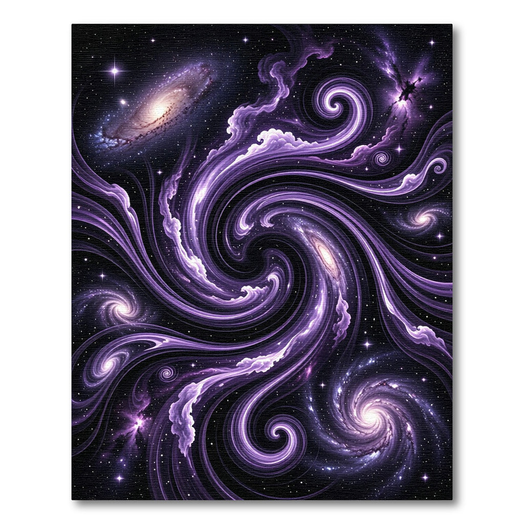 Cosmic Violet Swirling Galaxy Nebula Rug