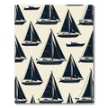 Navy Sailboat Pattern Nautical Motif Rug