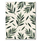 Elegant Sage Olive Branch Botanical Rug