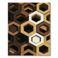 Brown Gold White Hexagonal Relief Rug