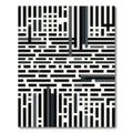 Black Gray Abstract Rectangular Grid Rug