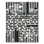 Black Gray Abstract Rectangular Grid Rug
