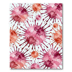 Vibrant Crimson Watercolor Ink Splatter Rug