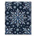 Midnight Blue Shimmering Crystal Snowflake Rug