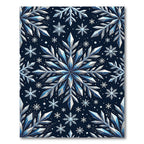 Midnight Blue Shimmering Crystal Snowflake Rug