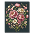 Elegant Pink Peony Floral Bouquet Rug