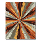 Abstract Radial Burst Orange Gray Rug