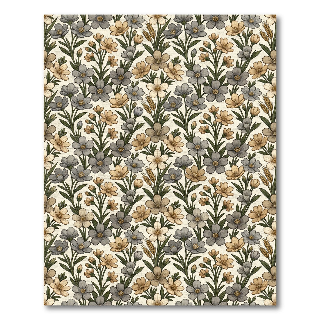 Earthy Toned Floral Arrangement Rug