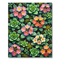 Vibrant Botanical Primrose Floral Meadow Rug