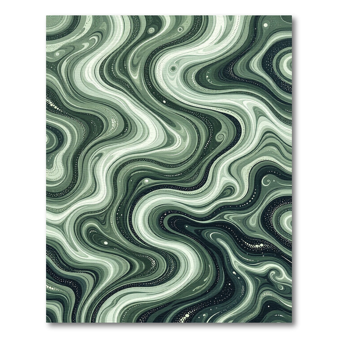 Earthy Sage Green Fluid Marble Rug