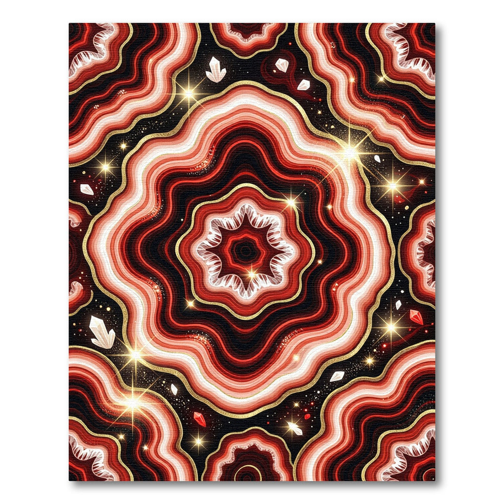 Crimson Agate With Gold Accents Rug