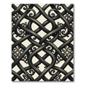 Ornate Charcoal Entwined Scrollwork Scroll Rug