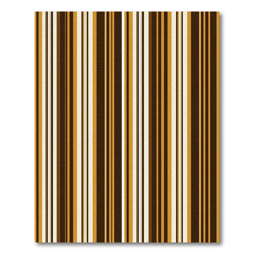 Modern Earthy Ochre Brown Striped Rug
