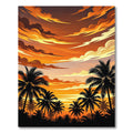 Vibrant Tropical Sunset Palm Horizon Rug