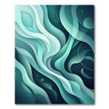 Abstract Teal Liquid Wave Flow Rug
