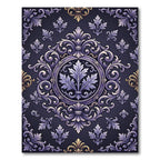 Ornate Scrollwork Lavender Gold Medallion Rug