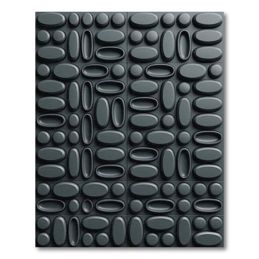 Modern Charcoal Three Dimensional Oval Rug
