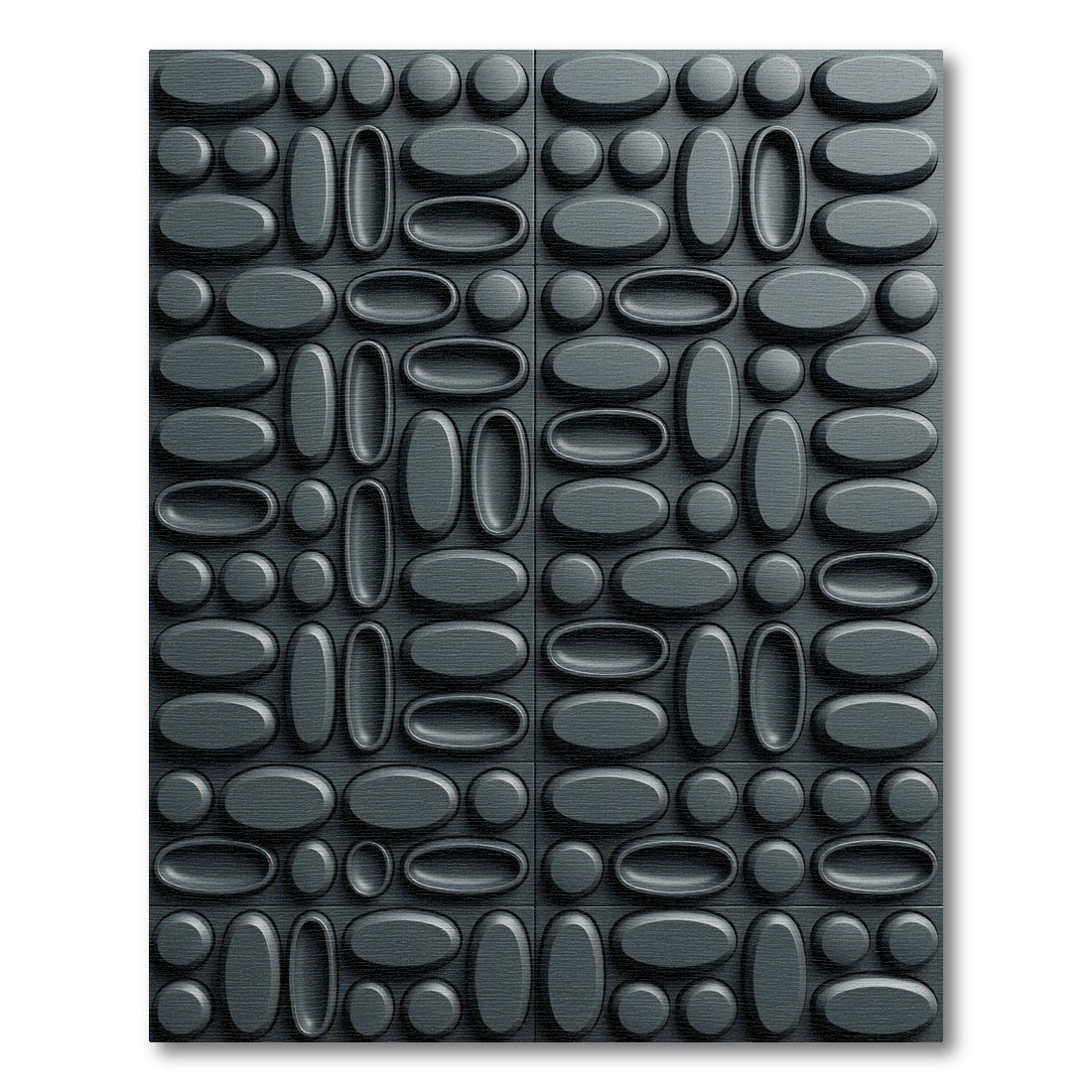 Modern Charcoal Three Dimensional Oval Rug