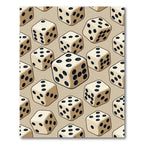 Beige Dice Isometric Cream Gaming Art Rug