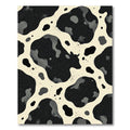 Abstract Black and Cream Cow Hide Rug