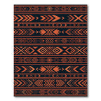 Bold Terracotta Geometric Aztec Inspired Rug
