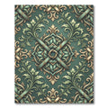 Emerald Green Filigree Scrollwork Rug