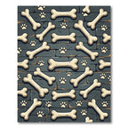 Playful Bone and Paw Slate Wall Rug