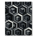 Monochrome Geometric Hexagon Illusion Rug
