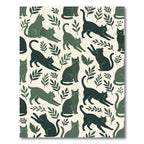 Dark Green Feline Foliage Repeat Rug
