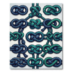 Teal and Indigo Interlocking Nautical Knot Rug