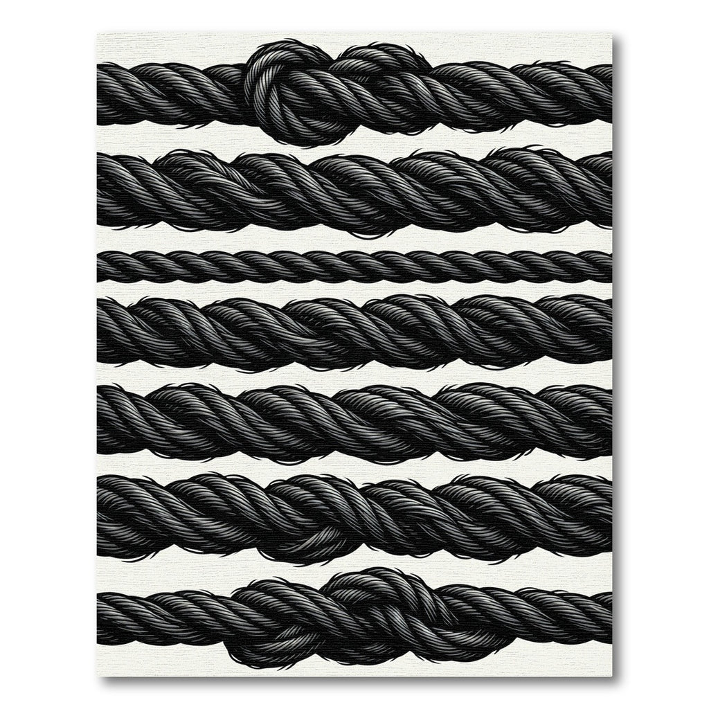 Black Twisted Rope Texture Rug