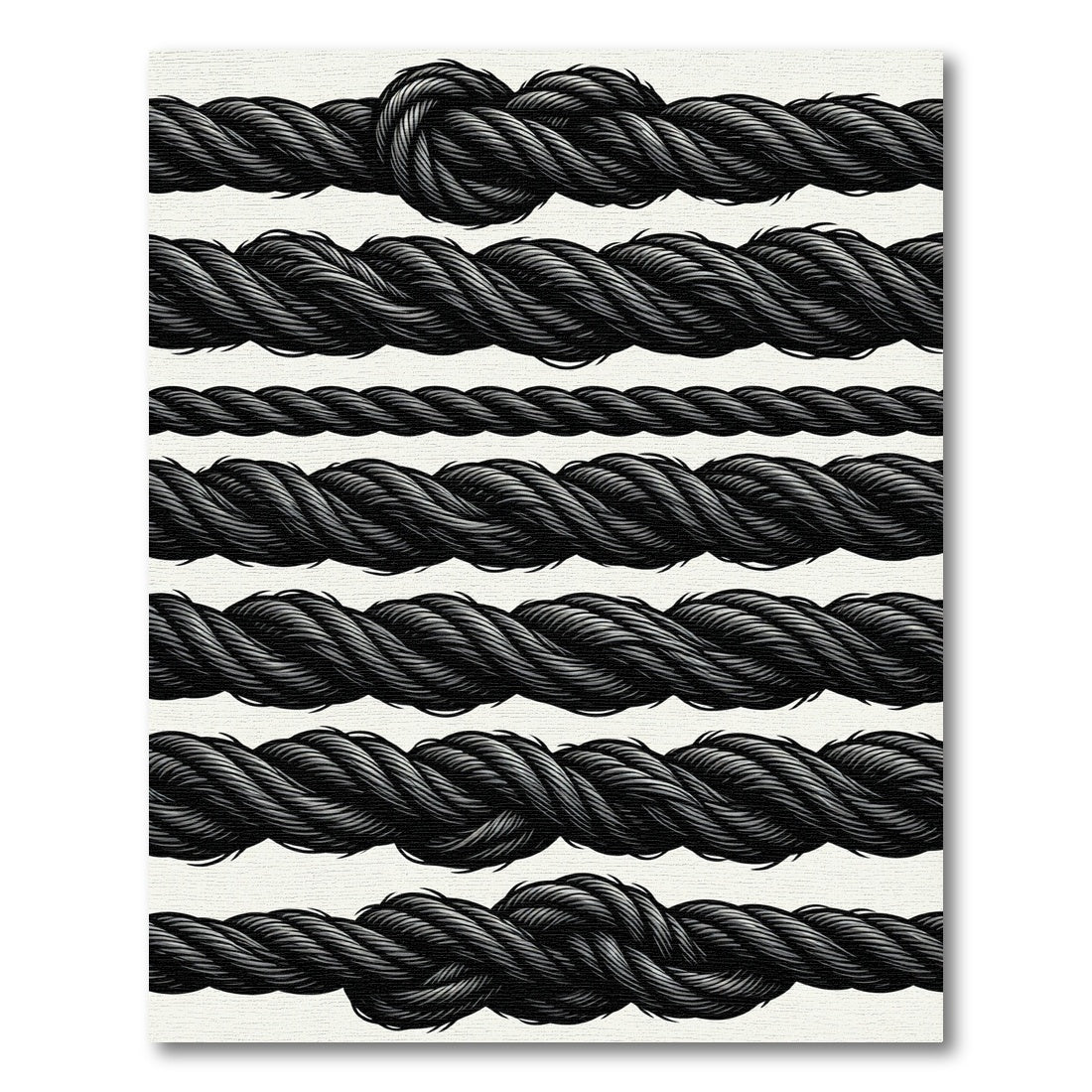 Black Twisted Rope Texture Rug