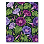 Vibrant Plum Morning Glory Vine Rug