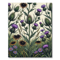 Wild Purple Thistle Meadow Floral Rug