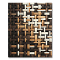 Woven Wood Tones Interlocking Geometric Rug
