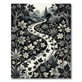 Monochromatic Woodland Path Foliage Rug