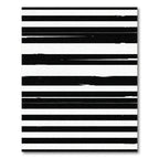 Bold Black White Brushstroke Stripes Rug
