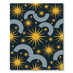 Yellow Starburst Gray Arch Scatter Rug